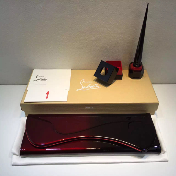 2016新作◆Christian Louboutin ルブタンコピー Pigalle Clutch★PIGALLE CLUTCH☆パテントクラッチバッグ RED/BLACK