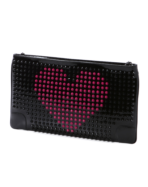 クリスチャン ルブタン 財布 コピー　ショルダー付 クラッチバッグLOUBIPOSH CLUTCH VALENTINES PATENT/SPIKES 1155029 B055