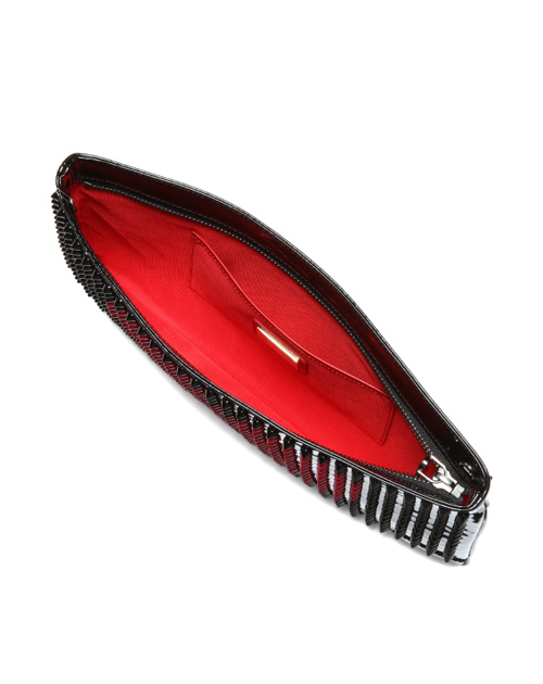 クリスチャン ルブタン 財布 コピー　ショルダー付 クラッチバッグLOUBIPOSH CLUTCH VALENTINES PATENT/SPIKES 1155029 B055
