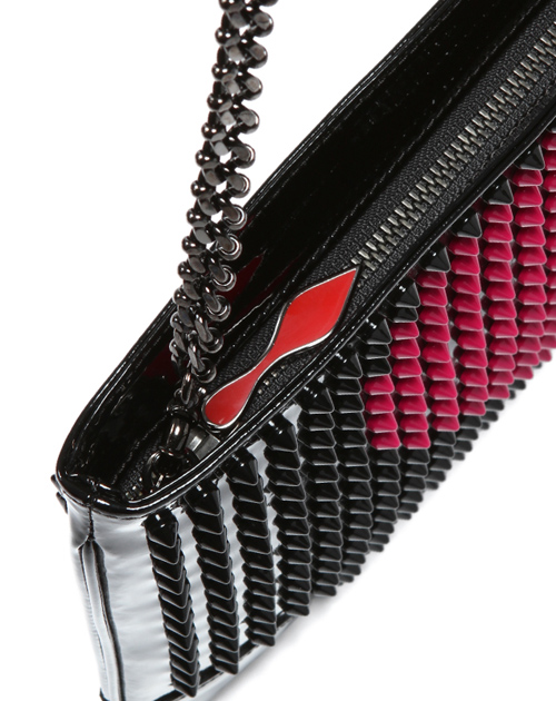 クリスチャン ルブタン 財布 コピー　ショルダー付 クラッチバッグLOUBIPOSH CLUTCH VALENTINES PATENT/SPIKES 1155029 B055