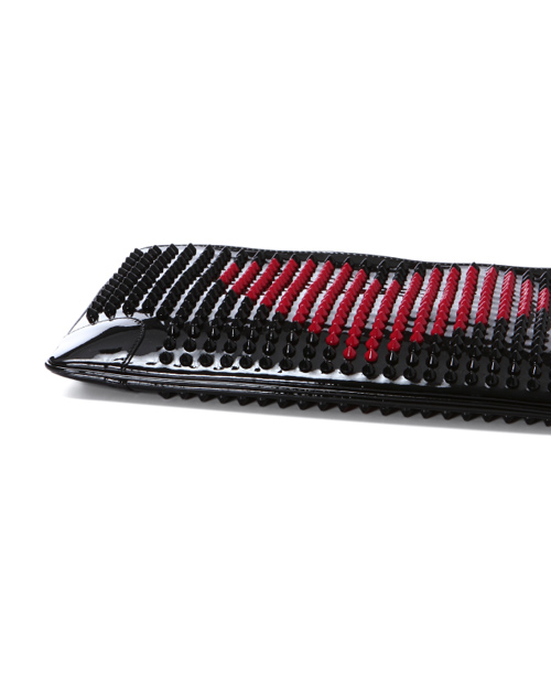 クリスチャン ルブタン 財布 コピー　ショルダー付 クラッチバッグLOUBIPOSH CLUTCH VALENTINES PATENT/SPIKES 1155029 B055