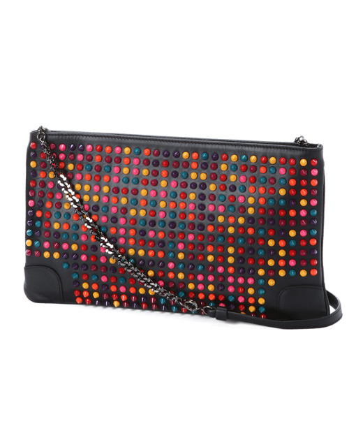 クリスチャン ルブタン 財布 コピー　ショルダー付 クラッチバッグLOUBIPOSH CLUTCH CALF PARIS/SPIKES MIX 3135005 M105
