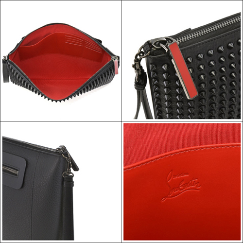 ルブタン 財布 コピー/CHRISTIAN LOUBOUTIN Peter Pouch クラッチバッグ ブラック 2015年春夏新作 1145048-0001-CM53 