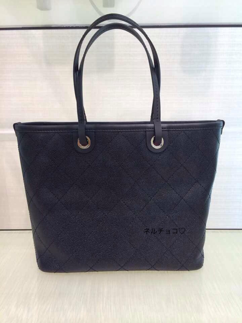 シャネル2014年春 夏 キャビア×トートバッグ×BLACK最新作