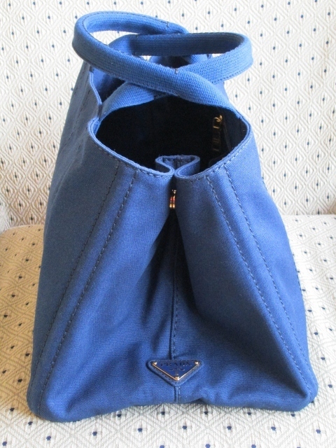PRADAネイビー♪カナパトートバッグＬ♪白ロゴ FORTE DEI MARMI B1872F
