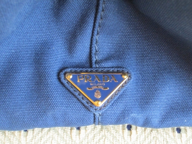 PRADAネイビー♪カナパトートバッグＬ♪白ロゴ FORTE DEI MARMI B1872F
