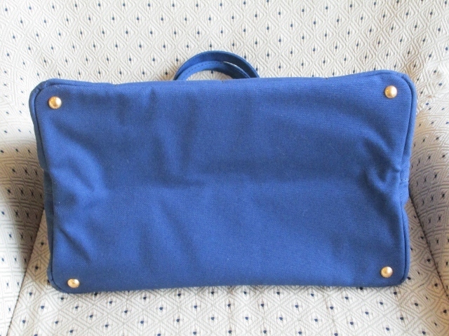 PRADAネイビー♪カナパトートバッグＬ♪白ロゴ FORTE DEI MARMI B1872F