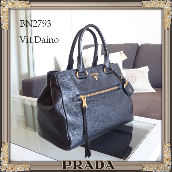 PRADA★上質VITDAINO素材★2Wayトートバッグ★Nero BN2793