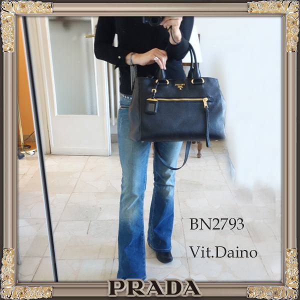 PRADA★上質VITDAINO素材★2Wayトートバッグ★Nero BN2793