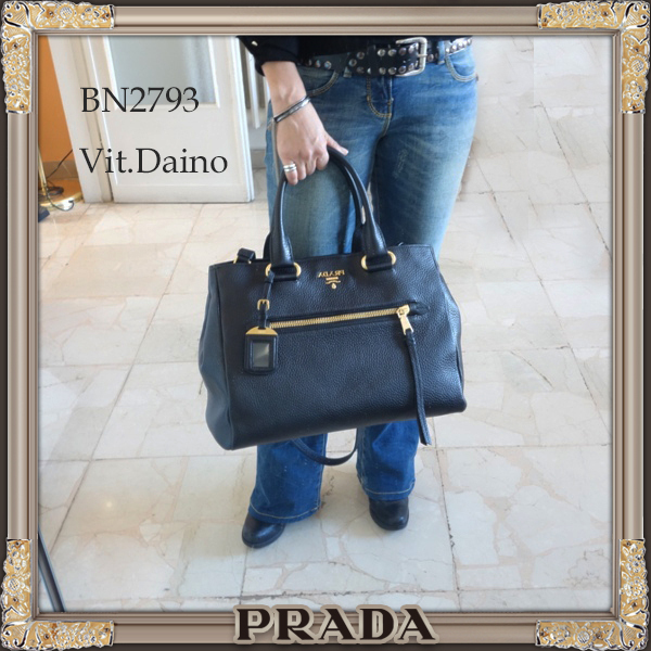 PRADA★上質VITDAINO素材★2Wayトートバッグ★Nero BN2793