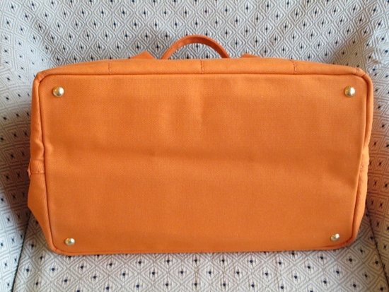 PRADAオレンジ♪カナパトートバッグＬ♪黒ロゴ FORTE DEI MARMI B1872F