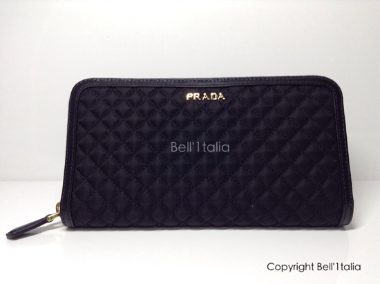 PRADA☆1M0506☆キルティングラウンドジップ長財布