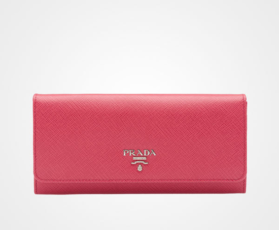 新作！PRADA SAFFIANO バイカラーカードホルダー付長財布 1MH132