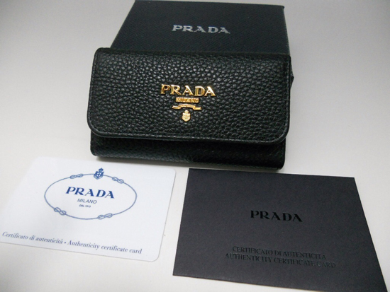 ★【新作!!】PRADA 最高級ソフトレザー キーケース 黒★1PG222