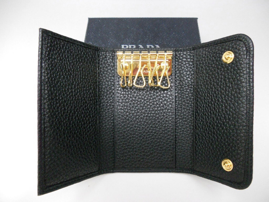 ★【新作!!】PRADA 最高級ソフトレザー キーケース 黒★1PG222