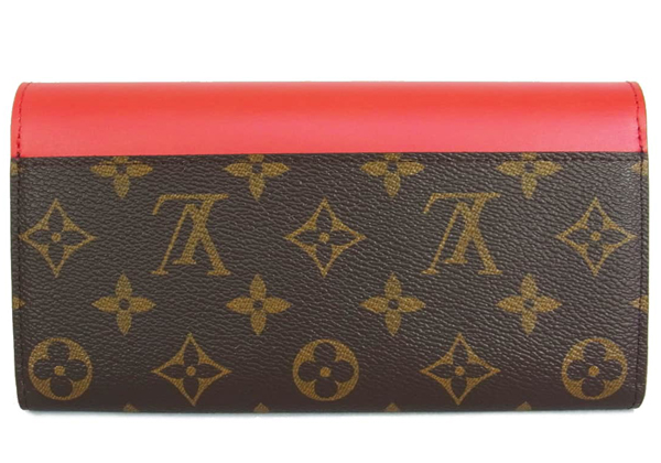 LV箱のラッピング ルイヴィトン スーパーコピー モノグラム ポルトフォイユ・サラ ホック付き長財布 ルージュ M60791