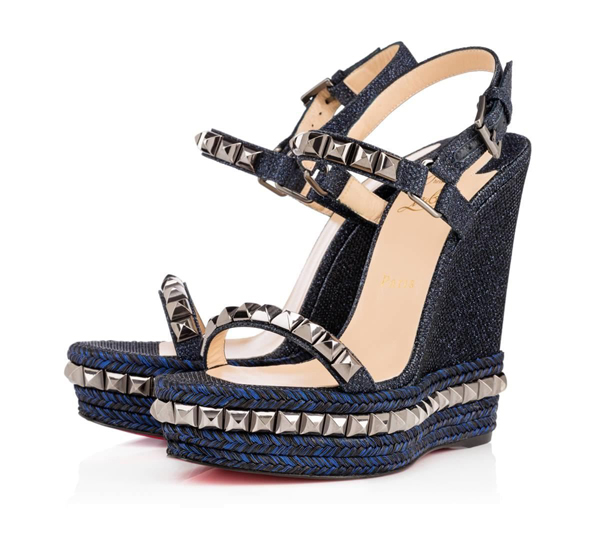 2016新色 人気★ルブタン 靴 コピー★ Christian Louboutin Cataclou 140 mmサンダル★ NAVY/DK GUN