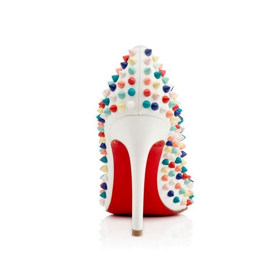 2016新色 完売 Christian Louboutin ルブタン 靴 コピー Pigalle Spikes 100 ホワイトパンプス