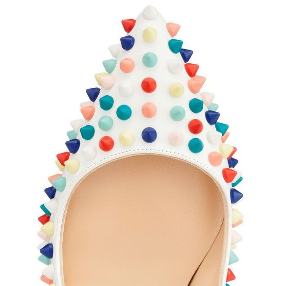 2016新色 完売 Christian Louboutin ルブタン 靴 コピー Pigalle Spikes 100 ホワイトパンプス