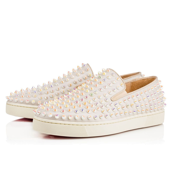2016新作 ルブタン 靴 コピー☆Christian Louboutin Roller Boat スパイク スリッポン カーフ 1160745W061