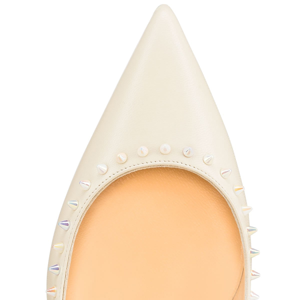 2016新作春コーデ  ルブタン 靴 コピー Christian Louboutin ★Anjalina アイボリーxマルチスパイク