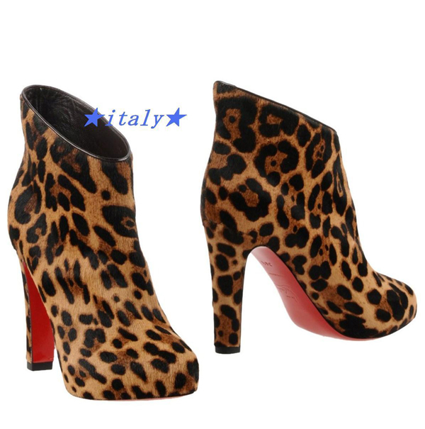 ルブタン 靴 コピー ★Christian Louboutin★KST★レオパードアンクルブーツ