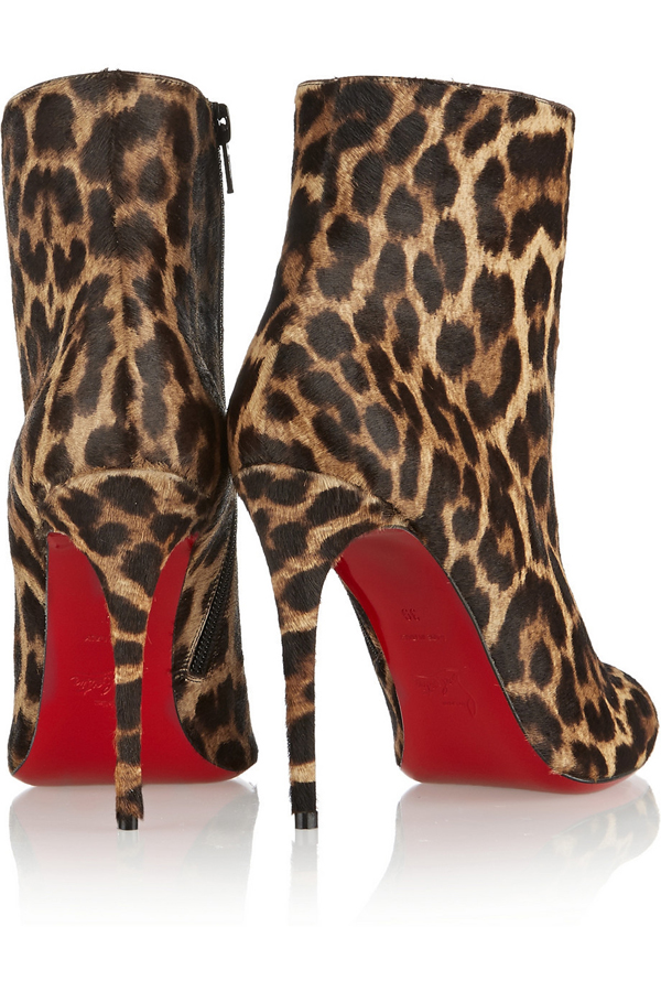 ルブタン 靴 コピー ☆Christian Louboutin☆Fifi 100レオパードアンクルブーツ/関送