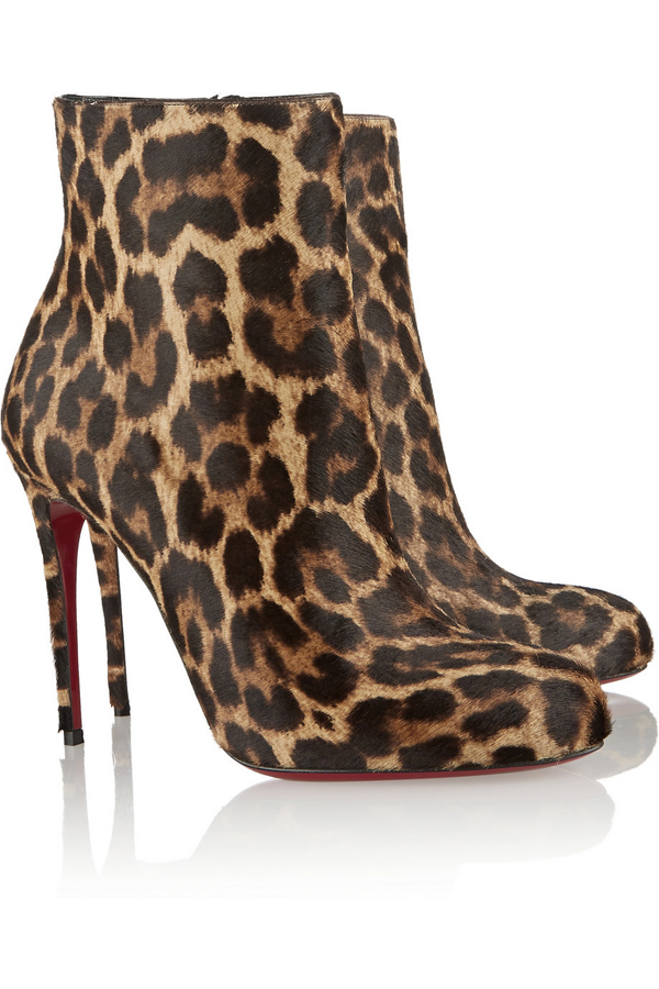 ルブタン 靴 コピー ☆Christian Louboutin☆Fifi 100レオパードアンクルブーツ/関送
