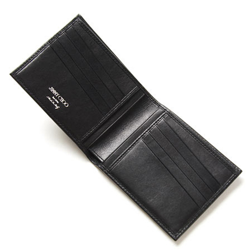 ジミーチュウ財布スーパーコピー JIMMY CHOO 二つ折り財布 MARK BLS BLACK Gunmetal jimmychoo24