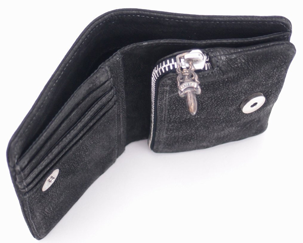 クロムハーツ ミドル 財布 折りたたみ レザー ロゴ Chromehearts 016