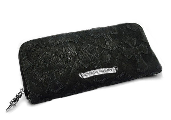 クロムハーツ 長財布 セメタリーキルテッド クロス デストロイレザー Chromehearts 017