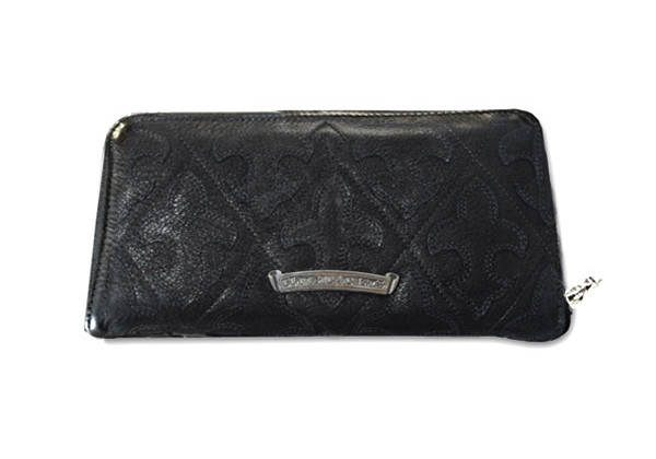 クロムハーツ 長財布 セメタリーキルテッド クロス デストロイレザー Chromehearts 017