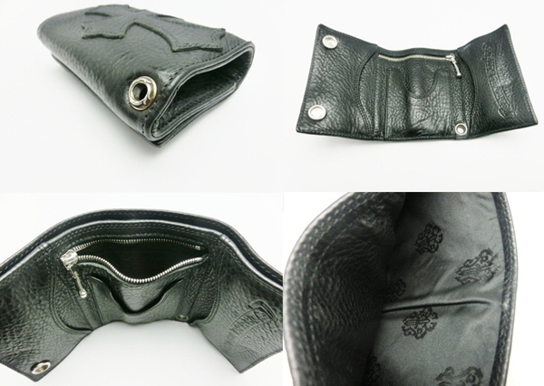 クロムハーツ 財布 コピー 3フォールドウォレット クロスパッチ Chromehearts 025
