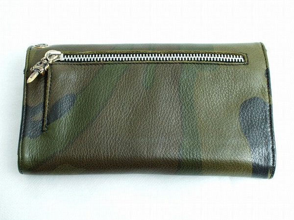 クロムハーツ 財布 コピー ウェーブ クロスボタン フラップ 長財布 迷彩 Chromehearts 027