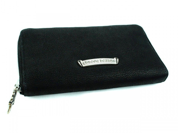 クロムハーツ BSフレア ラウンドジップ 長財布 デストロイレザー Chromehearts 029