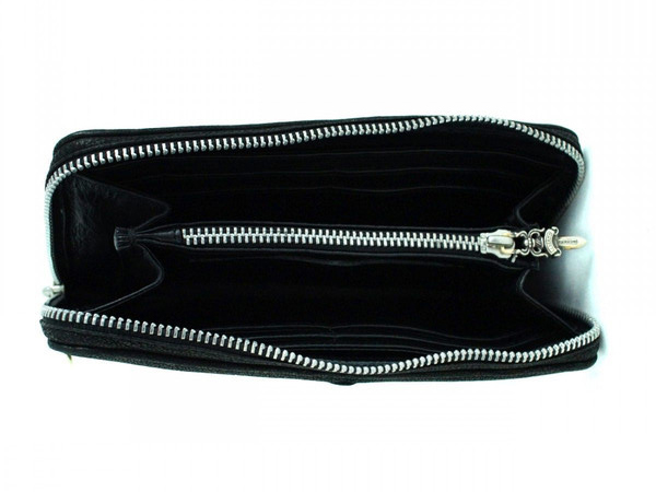クロムハーツ BSフレア ラウンドジップ 長財布 デストロイレザー Chromehearts 029