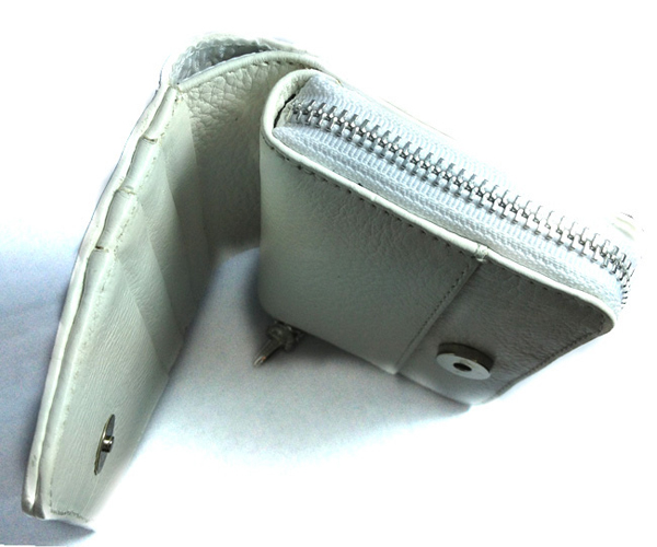 クロムハーツ スクウェア・ジップ 財布 ホワイトレザー Chromehearts 036