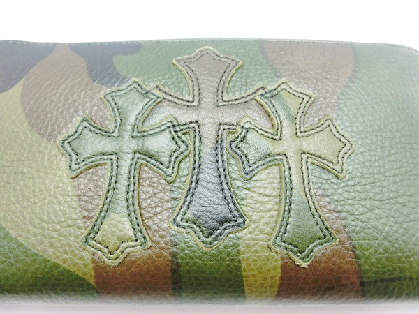 国内発/クロムハーツ 長財布/3クロスパッチ/カモフラ迷彩 Chromehearts 037
