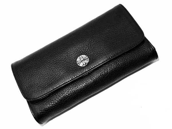 クロムハーツ ウェーブ ウォレット クロスボタン ヘビーレザー Chromehearts 042