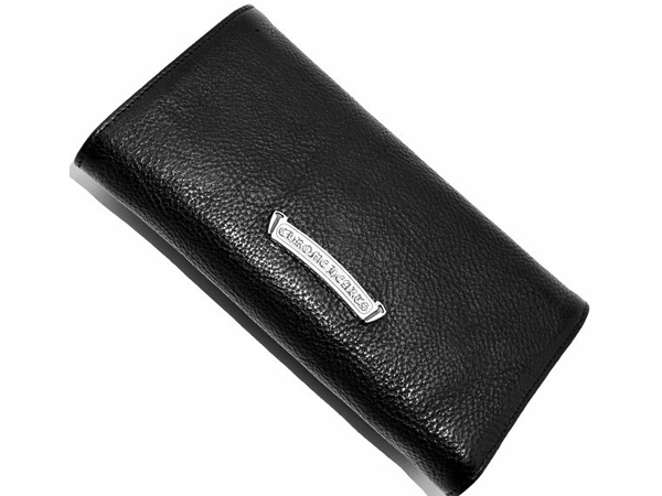 クロムハーツ ウェーブ ウォレット クロスボタン ヘビーレザー Chromehearts 042