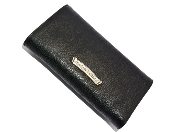 クロムハーツ ウェーブ ウォレット クロスボタン ヘビーレザー Chromehearts 042