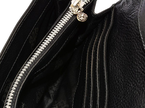 クロムハーツ ウェーブ ウォレット クロスボタン ヘビーレザー Chromehearts 042