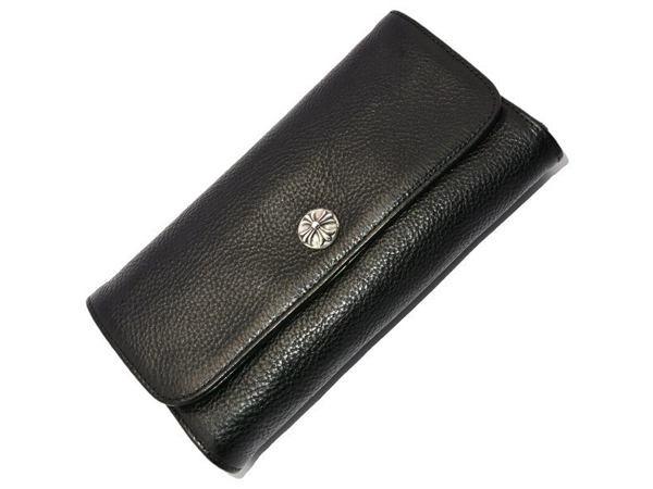 クロムハーツ ウェーブ ウォレット クロスボタン ヘビーレザー Chromehearts 042