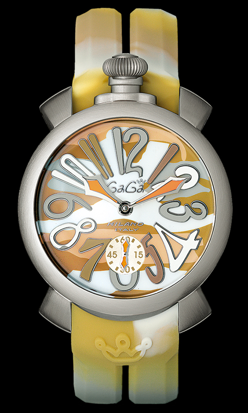 ガガミラノスーパーコピー 手巻き 5010.17S スイス製 マヌアーレ 48MM カモフラージュ シリコンラバーベルト 腕時計 GaGa MILANO MANUALE