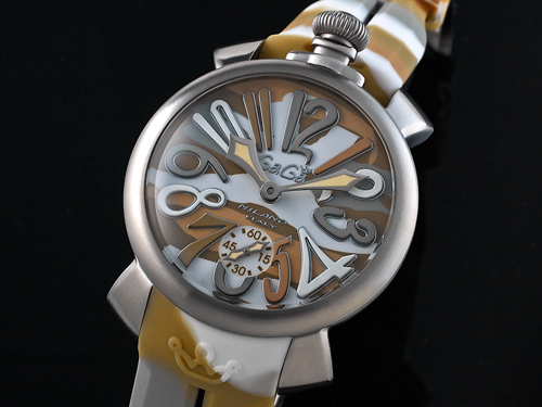 ガガミラノスーパーコピー 手巻き 5010.17S スイス製 マヌアーレ 48MM カモフラージュ シリコンラバーベルト 腕時計 GaGa MILANO MANUALE