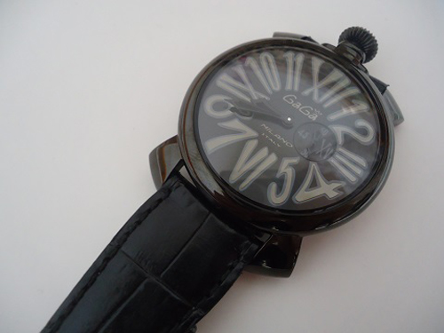 GAGA MILANO ガガミラノスーパーコピー SLIM 46MM - ブラックPVD 時計 ユニセックス 5086.2