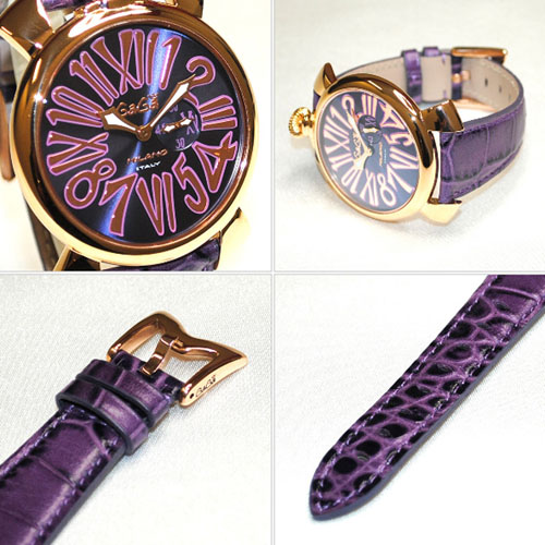 GAGA MILANO ガガミラノスーパーコピー SLIM 46MM - 18K PVD 時計 ユニセックス 5085.3