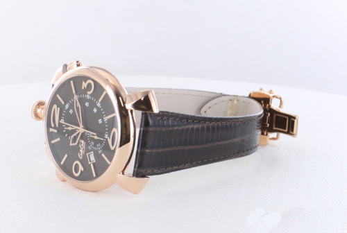 GAGA MILANO ガガミラノスーパーコピー THIN CHRONO 46MM 18ｋPGコーティング 時計 5098.03BW