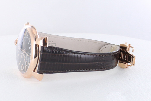 GAGA MILANO ガガミラノスーパーコピー THIN CHRONO 46MM 18ｋPGコーティング 時計 5098.03BW