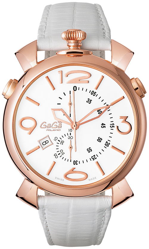 GAGA MILANO ガガミラノスーパーコピー THIN CHRONO 46MM 18ｋPGコーティング 時計 5098.01WH